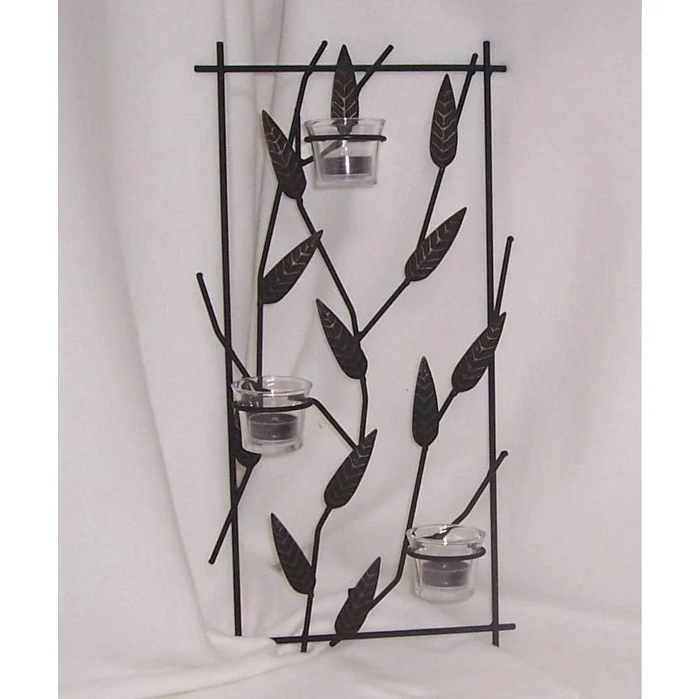 Partylite‎ Natures Garden Leaf Wall Sconce Brown Bronze Votive Candle Holder
